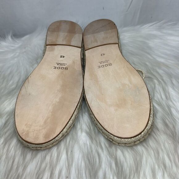 Bode Women's NWOT Natural Cotton Canvas Espadrille Cutout Sandals Sz 42 IT - Picture 7 of 7